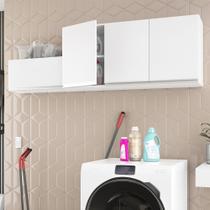 Kit Área de Serviço e Lavanderia com 02 Armários Aéreo 120cm e 60cm 100% MDF Branco - Abmaza Kit Área de Serviço e Lavanderia com 02 Armários Aéreo 120cm e 60cm 100% MDF Branco - Abmaza
