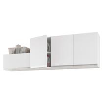 Kit Área de Serviço e Lavanderia com 02 Armários Aéreo 120cm e 80cm 100% MDF Branco - Desk Design