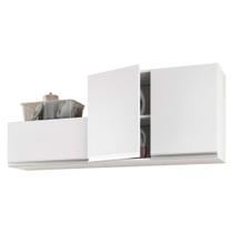 Kit Área de Serviço e Lavanderia com 02 Armários Aéreo 80cm 100% MDF Branco - Desk Design Kit Área de Serviço e Lavanderia com 02 Armários Aéreo 80cm 100% MDF Branco - Desk Design