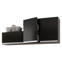 Kit área De Serviço E Lavanderia Com 02 Armários Aéreo 80cm E 60cm 100% Mdf Preto - Abmaza