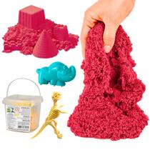 Kit Areia Cinética Sensorial Com Moldes E Fóssil Dinossauro Brinquedo Criativo