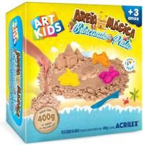 Kit Areia Mágica Cinética Brincando Na Praia 400g - Acrilex Kit Areia Mágica Cinética Brincando Na Praia 400g - Acrilex