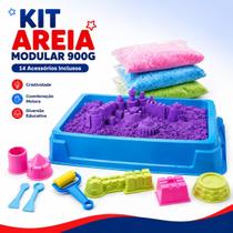Kit Areia Mágica Modular 900g 14 Acessórios Kit De Brincar Kit Areia Mágica Modular 900g 14 Acessórios Kit De Brincar