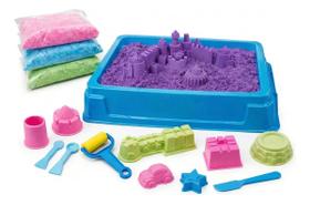 Kit Areia Modular 900g Com 14 Acessórios Brinquedo Colorido