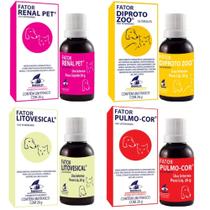Kit Arenales Fator Renal Pet + Fator Litovesical + Fator Diprotozoo + Fator Pulmo-Cor Kit Arenales Fator Renal Pet + Fator Litovesical + Fator Diprotozoo + Fator Pulmo-Cor