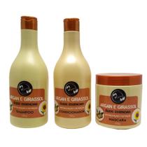 Kit Argan e Girassol Vegano (Sh + Cond + Másc) 500g Maycrene