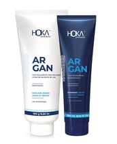 Kit argan hoka absolut repair shampoo máscara reconstrução hidratação reposição de massa cabelo danificado fortalecimento brilho elasticidade