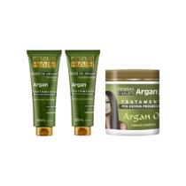 Kit Argan Liss Pos Escova Maxihair 500Ml Shamp+Cond+Masc