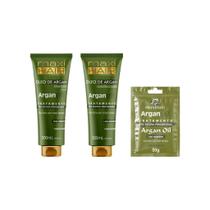 Kit Argan Liss Pos Escova Maxihair Shampoo+Cond+Sache Kit Argan Liss Pos Escova Maxihair Shampoo+Cond+Sache