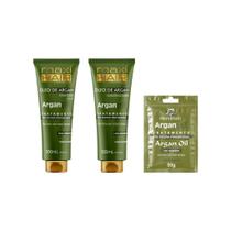 Kit Argan Liss Pos Escova Maxihair Shampoo+Cond+Sache Kit Argan Liss Pos Escova Maxihair Shampoo+Cond+Sache