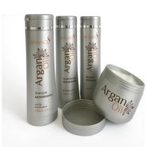 Kit Argan Oil Advance Shampoo Condicionador Leave in Mascara 4 passos tratamento completo Praia e Mar