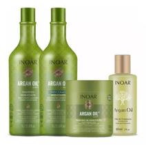 Kit Argan Oil Hidratante Shampoo e Condicionador 1L, Máscara 500g e Argan oil 60ml Inoar Kit Argan Oil Hidratante Shampoo e Condicionador 1L, Máscara 500g e Argan oil 60ml Inoar