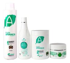 Kit Argila Branca Profissional 4 Passos Hidratação Intensiva Kit Argila Branca Profissional 4 Passos Hidratação Intensiva