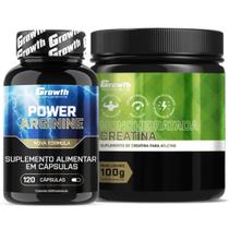 Kit Arginina 120 Caps + Creatina 100g Monohidratada Growth Kit Arginina 120 Caps + Creatina 100g Monohidratada Growth