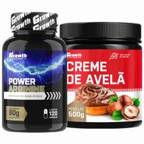 Kit Arginina 120 Caps + Creme Avelã Fit 500g Growth