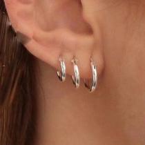 Kit Argola De Prata 925 Melhor Preço - 3 pares - Segundo e Terceiro Furo Argolinha Kit Argola De Prata 925 Melhor Preço - 3 pares - Segundo e Terceiro Furo Argolinha