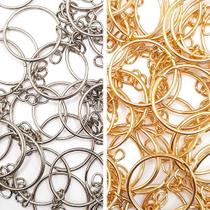 Kit Argola Metal Níquel Dourado 25mm Chaveiro Bijuteria 20pçs Com Corrente 30g Kit Argola Metal Níquel Dourado 25mm Chaveiro Bijuteria 20pçs Com Corrente 30g