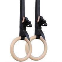 Kit Argolas De Suspensão Madeira Exercício Funcional E Ginástica Gt792