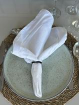 Kit Argolas Preta Porta Guardanapo, Ideal para Casamento, Mesa Posta e Festas Elegantes