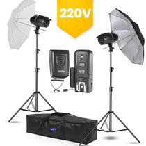 Kit Argos Conjunto Completo Flash De Estúdio 500w 220v - Greika Kit Argos Conjunto Completo Flash De Estúdio 500w 220v - Greika
