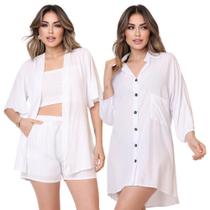 Kit Ariel Saida de Praia e Conjunto Lin Shorts e Kimono