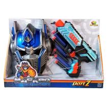 Kit Arma Nerf Brinquedo Mascara Transformers Presente Menino Lançador Azul Robô 6 Dardos