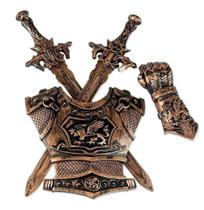 Kit Armadura Para Peito Medieval Com 2 Espadas E 1 Braçal - Up Toys