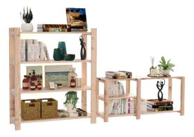 Kit Armário 80x110cm Objetos De Chão Simples Para Sala e Aparador Resistente Madeira Natural Alta Qualidade Multiuso