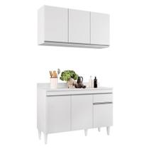 Kit Armário Aéreo Balcão 120cm Branco