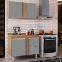 Kit Armário Aéreo e Balcão de Cozinha Lavanderia Aurora com Tampo 100cm L06 - D'Rossi Kit Armário Aéreo e Balcão de Cozinha Lavanderia Aurora com Tampo 100cm L06 - D'Rossi