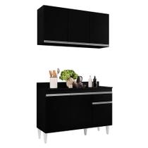 Kit Armário Aéreo e Balcão de Cozinha Lavanderia Lucy com Tampo 120 cm - D'Rossi
