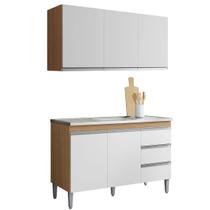 Kit Armário Aéreo e Balcão de pia sem Tampo 120 cm Adriana Kit Armário Aéreo e Balcão de pia sem Tampo 120 cm Adriana