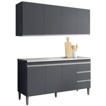 Kit Armário Aéreo e Balcão para Pia sem Tampo 150 cm Adriana