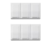 Kit Armário Aéreo Itatiaia Linha Luce com 2 Peças 3 Portas em Aço