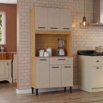Kit Armário Cássia Para Cozinha 1 Gaveta 6 Portas Design Moderno Estrutura em MDP Pés PVC Área Gourmet Lavanderia Kit Armário Cássia Para Cozinha 1 Gaveta 6 Portas Design Moderno Estrutura em MDP Pés PVC Área Gourmet Lavanderia