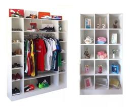 Kit Armário Colméia Loja Cabideiro Prateleira ANA + BIA Kit Armário Colméia Loja Cabideiro Prateleira ANA + BIA