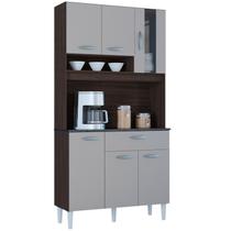 Kit Armario Cozinha 6 Portas 558 Chocolate Off White POQQ Kit Armario Cozinha 6 Portas 558 Chocolate Off White POQQ