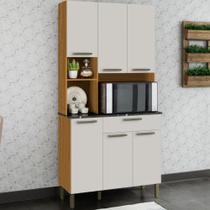 Kit Armário Cozinha Compacta Tannat 6 Portas e 1 Gaveta