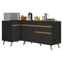 Kit Armário Cozinha Veneza Multimóveis Mp2157 Preto/dourado Kit Armário Cozinha Veneza Multimóveis Mp2157 Preto/dourado