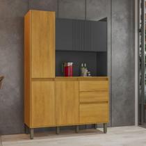 Kit Armário De Cozinha 6 Portas 2 Gavetas Lucca Chf Móveis Cinamomo Com Grafite Kit Armário De Cozinha 6 Portas 2 Gavetas Lucca Chf Móveis Cinamomo Com Grafite