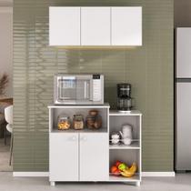 Kit Armário De Cozinha Aéreo 93cm Com Balcão Multiuso Fruteira Multimóveis Mp2283 Branco