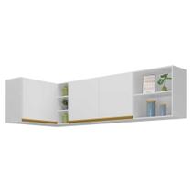 Kit Armário De Cozinha Aéreo Canto 90cm E Aéreo 150cm