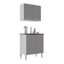 Kit Armário de Cozinha Aéreo com Balcão 70cm 4 Portas Pequim Multimóveis MP2380 Kit Armário de Cozinha Aéreo com Balcão 70cm 4 Portas Pequim Multimóveis MP2380