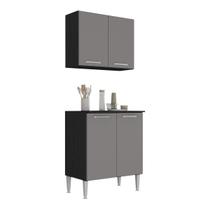 Kit Armário de Cozinha Aéreo com Balcão 70cm 4 Portas Pequim Multimóveis MP2380