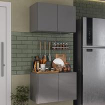 Kit Armário de Cozinha Aéreo e Balcão 2 Portas Multimóveis MP2163