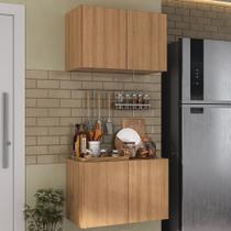 Kit Armário de Cozinha Aéreo e Balcão 2 Portas Multimóveis MP2163