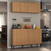 Kit Armário de Cozinha Aéreo e Balcão 4 Portas Retrô Multimóveis MP2170