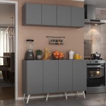 Kit Armário de Cozinha Aéreo e Balcão 4 Portas Retrô Multimóveis MP2170