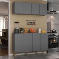 Kit Armário de Cozinha Aéreo e Balcão 4 Portas Retrô Multimóveis MP2170