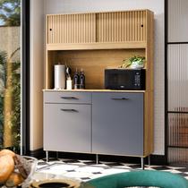 Kit Armário De Cozinha Compacto Com 1 Gaveta E 4 Portas Completo